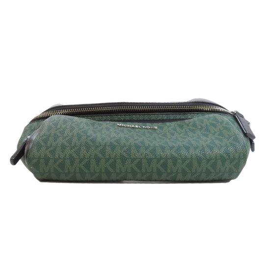 MICHAEL KORS Hip bag PVC green MK signature Women Used Authentic