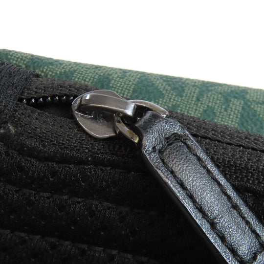 MICHAEL KORS Hip bag PVC green MK signature Women Used Authentic