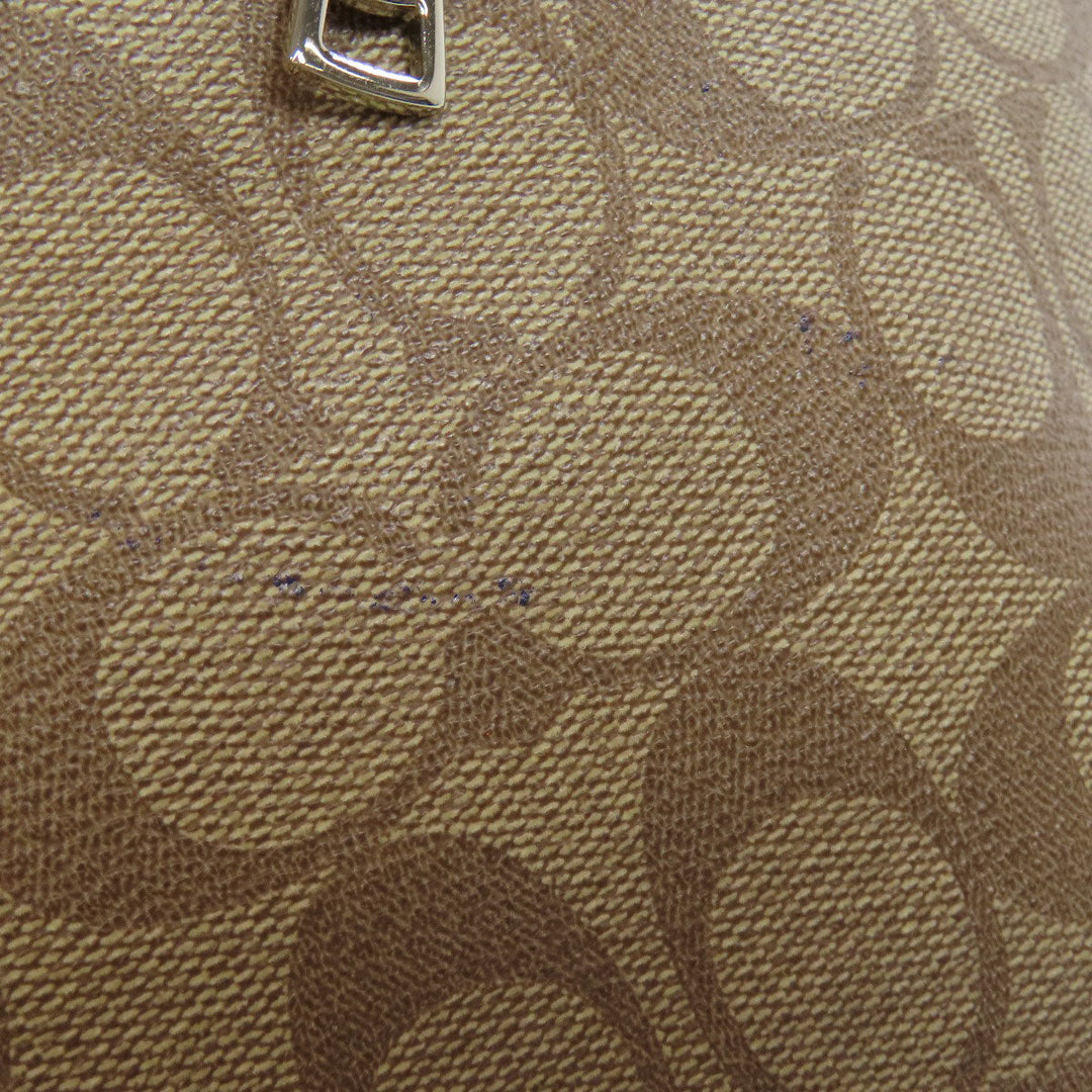 COACH Shoulder Bag F31477 PVC Brown Signature 2WAY Women Used Authentic