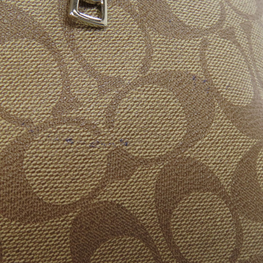 COACH Shoulder Bag F31477 PVC Brown Signature 2WAY Women Used Authentic