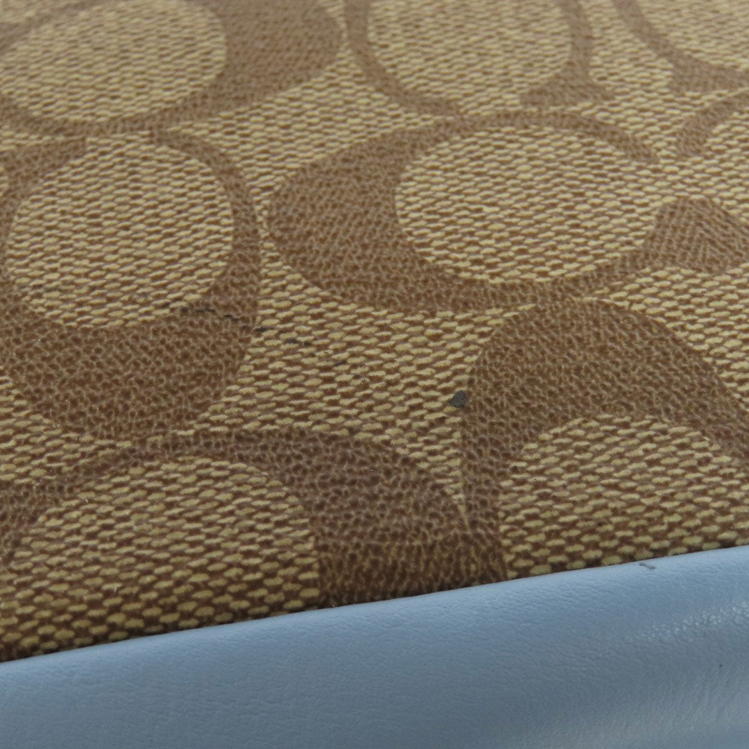 COACH Shoulder Bag F31477 PVC Brown Signature 2WAY Women Used Authentic