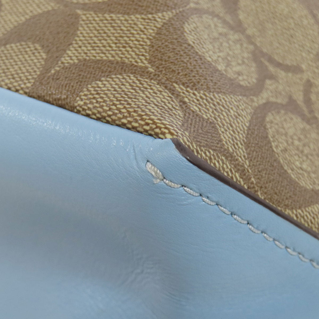 COACH Shoulder Bag F31477 PVC Brown Signature 2WAY Women Used Authentic