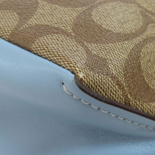 COACH Shoulder Bag F31477 PVC Brown Signature 2WAY Women Used Authentic