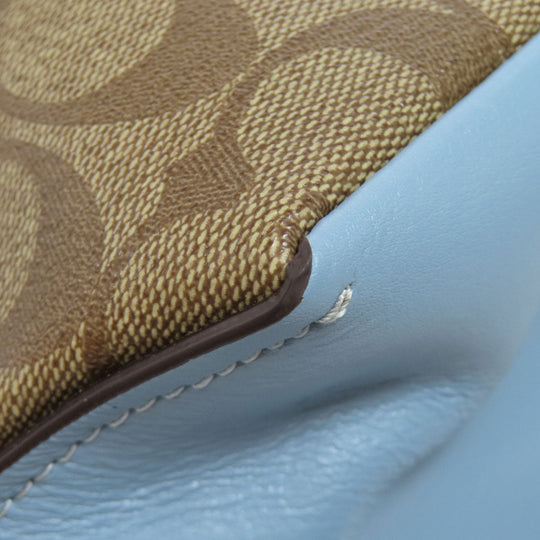 COACH Shoulder Bag F31477 PVC Brown Signature 2WAY Women Used Authentic