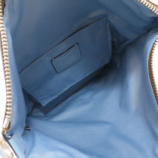 COACH Shoulder Bag F31477 PVC Brown Signature 2WAY Women Used Authentic