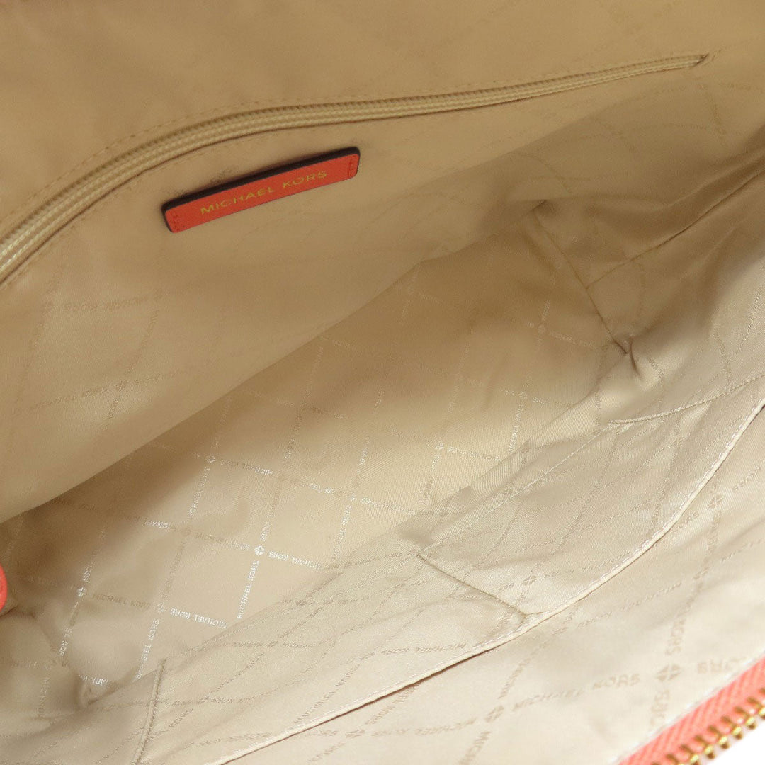 MICHAEL KORS Tote Bag leather pink logo Women Used Authentic