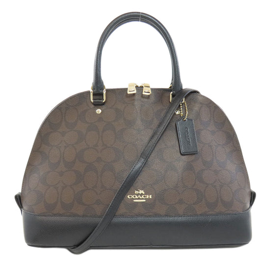 COACH Handbag F37233 PVC Brown Signature 2WAY