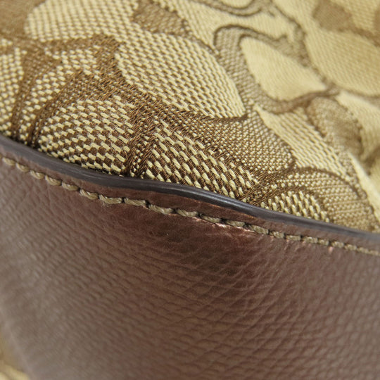 COACH Handbag F55364 canvas Brown Signature Women Used Authentic