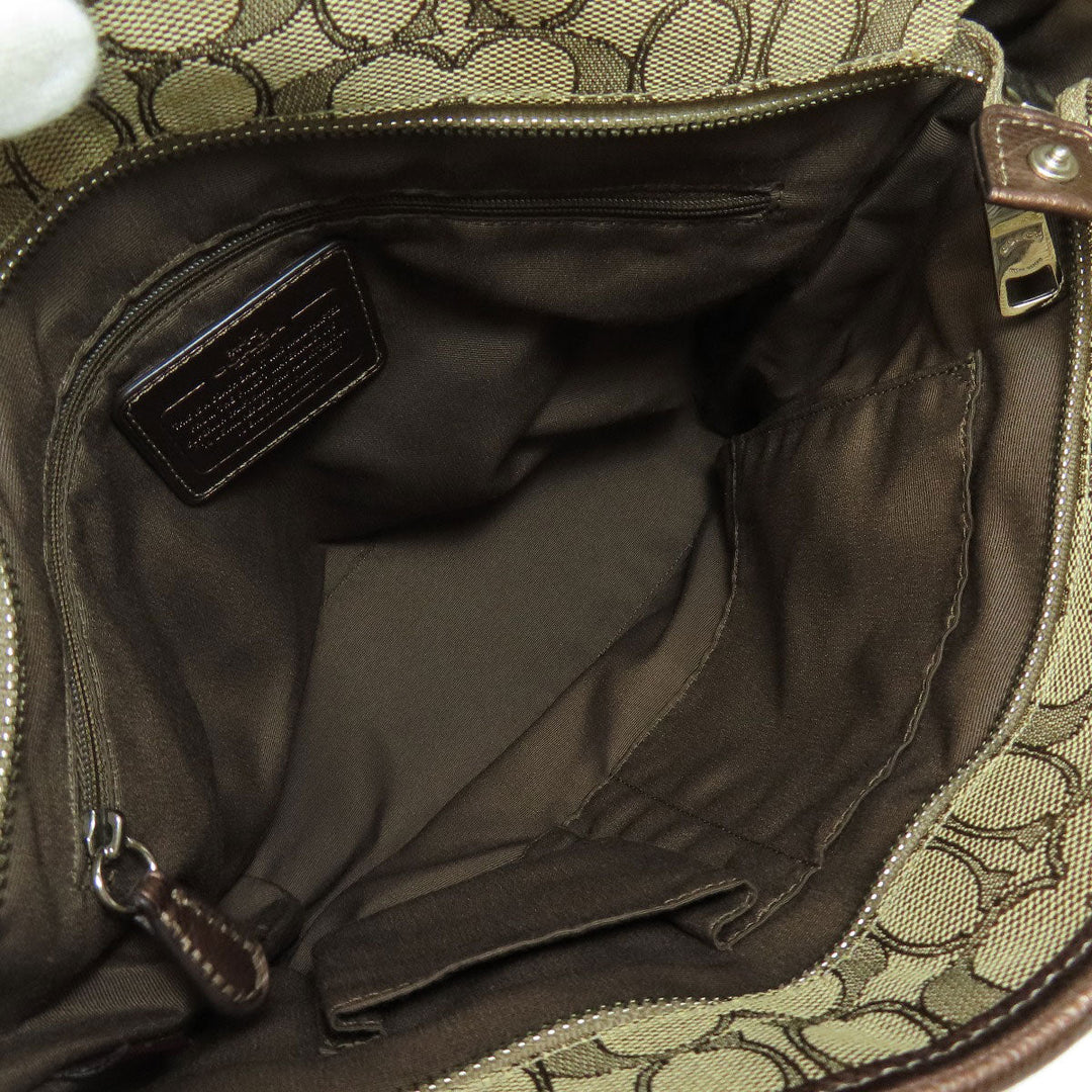 COACH Handbag F55364 canvas Brown Signature Women Used Authentic