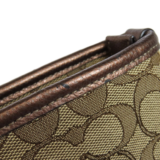 COACH Handbag F55364 canvas Brown Signature Women Used Authentic
