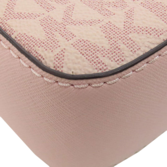MICHAEL KORS Shoulder Bag PVC pink MK signature Women Used Authentic