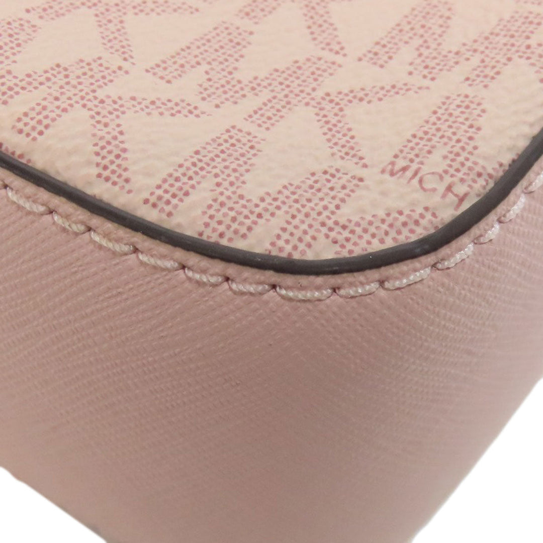 MICHAEL KORS Shoulder Bag PVC pink MK signature Women Used Authentic