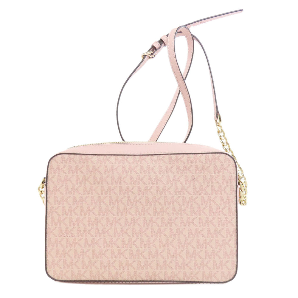 MICHAEL KORS Shoulder Bag PVC pink MK signature Women Used Authentic