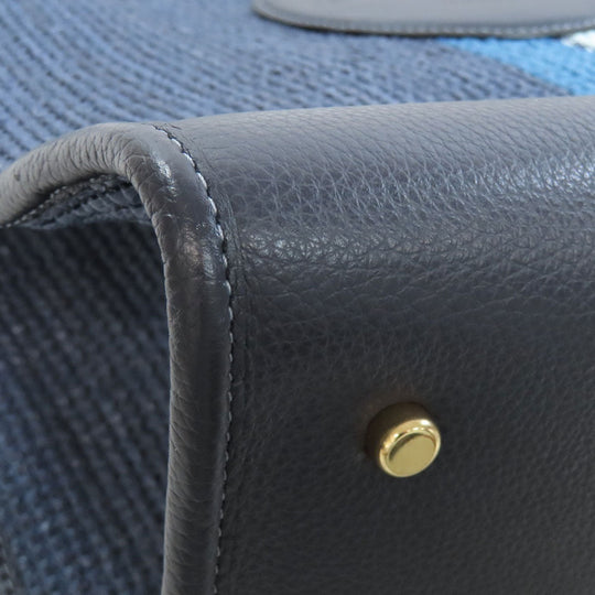 COACH Tote Bag CA593 straw Navy Dempsey 2WAY