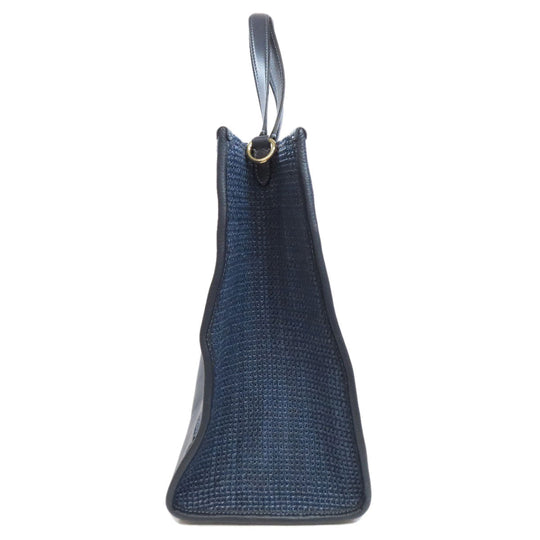 COACH Tote Bag CA593 straw Navy Dempsey 2WAY