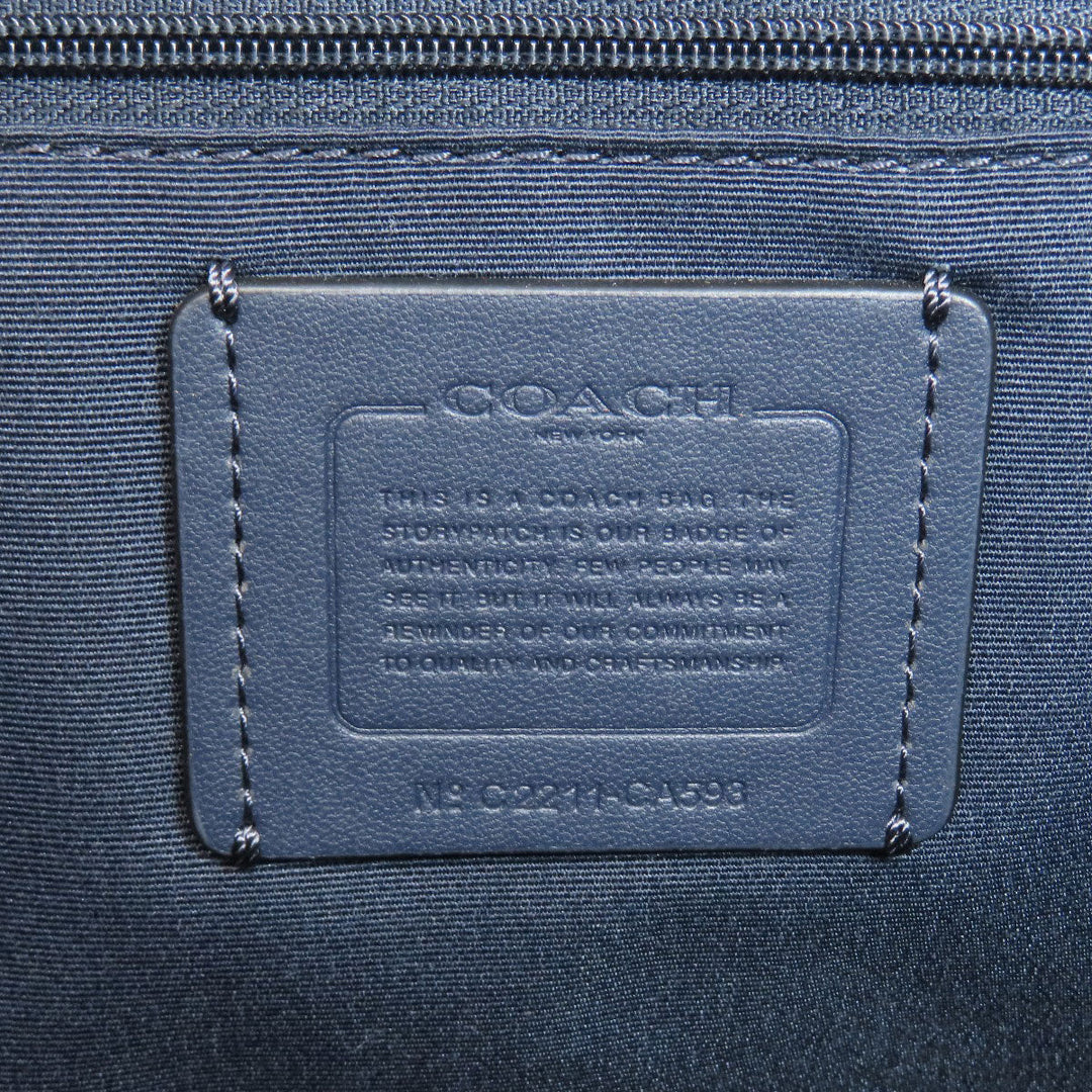 COACH Tote Bag CA593 straw Navy Dempsey 2WAY