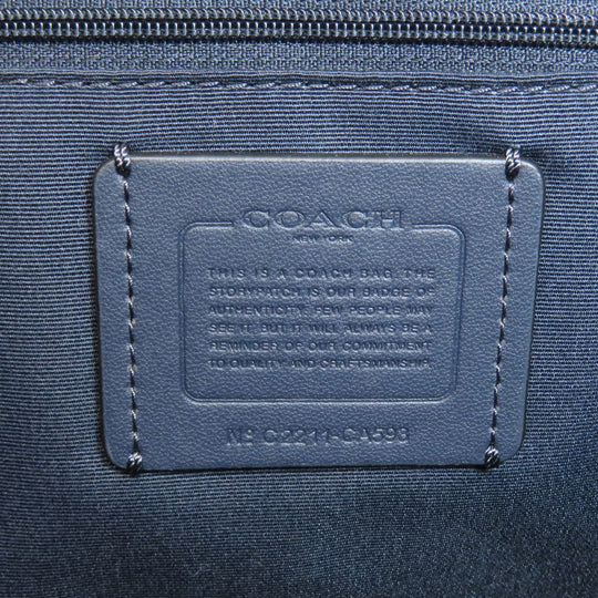 COACH Tote Bag CA593 straw Navy Dempsey 2WAY