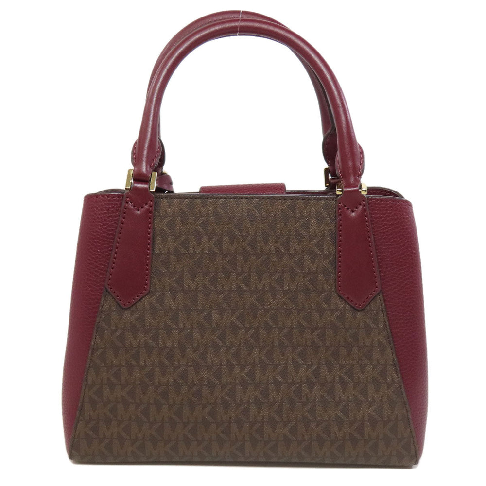MICHAEL KORS Handbag PVC Brown MK Signature 2WAY Women Used Authentic