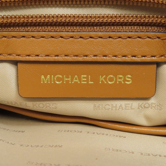 MICHAEL KORS Tote Bag PVC Brown MK signature Women Used Authentic