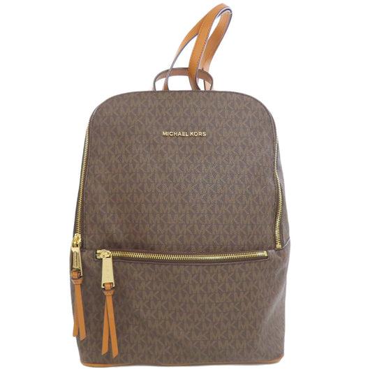 MICHAEL KORS Backpack PVC Brown MK signature