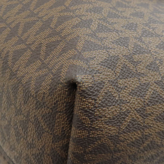 MICHAEL KORS Tote Bag PVC Brown MK signature Women Used Authentic