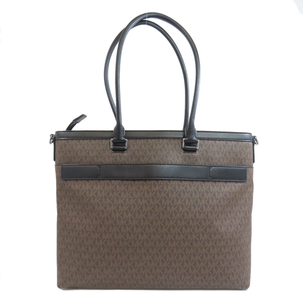 MICHAEL KORS Tote Bag PVC Brown MK signature Women Used Authentic