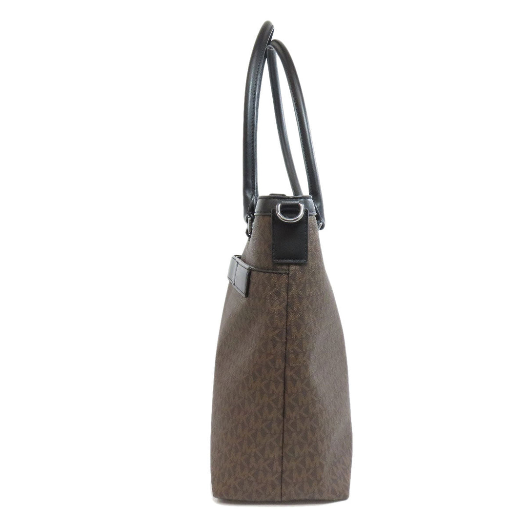MICHAEL KORS Tote Bag PVC Brown MK signature Women Used Authentic