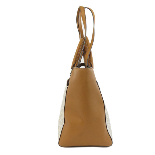 MICHAEL KORS Tote Bag PVC beige MK Signature 2WAY Women Used Authentic