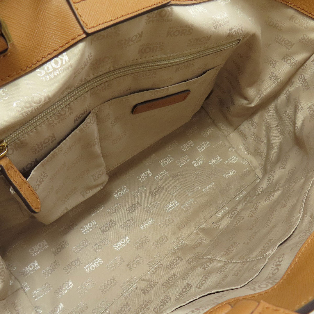MICHAEL KORS Tote Bag PVC beige MK Signature 2WAY Women Used Authentic