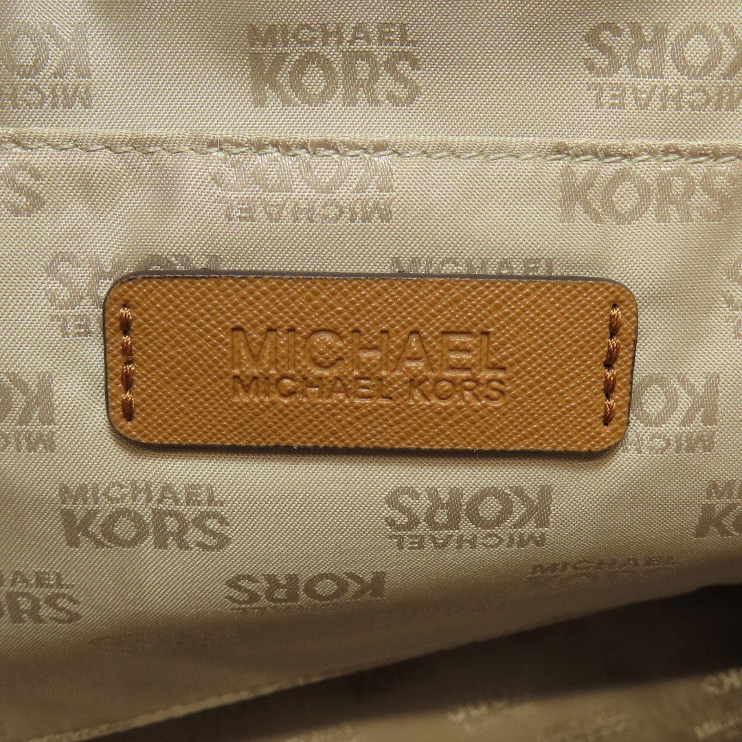 MICHAEL KORS Tote Bag PVC beige MK Signature 2WAY Women Used Authentic
