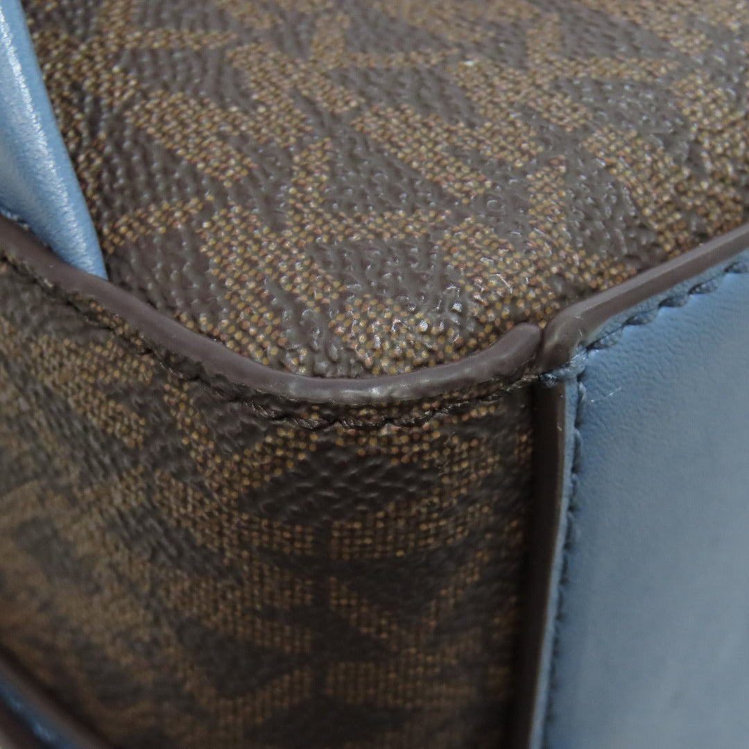 MICHAEL KORS Backpack PVC Brown MK signature Women Used Authentic