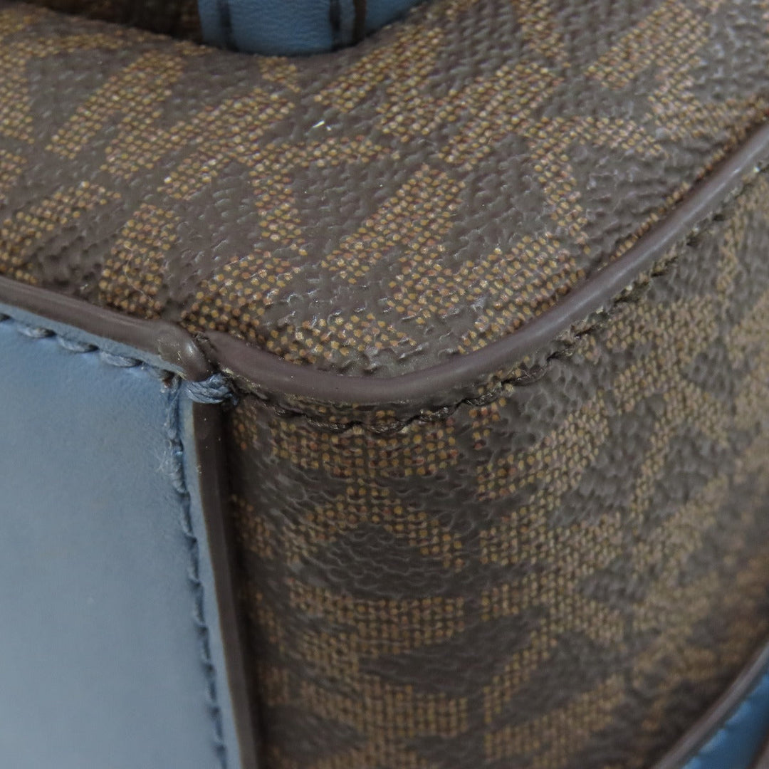 MICHAEL KORS Backpack PVC Brown MK signature Women Used Authentic