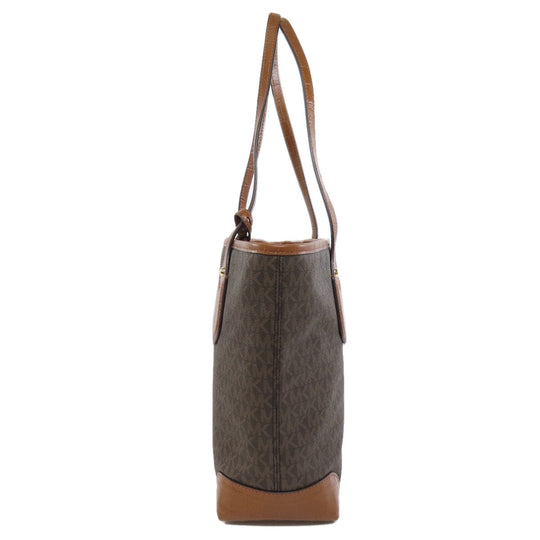 MICHAEL KORS Tote Bag PVC Brown MK signature Women Used Authentic