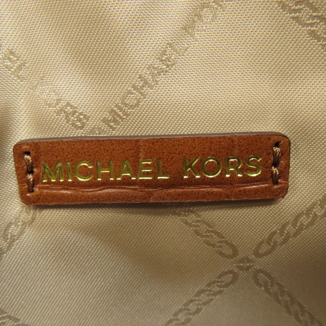 MICHAEL KORS Tote Bag PVC Brown MK signature Women Used Authentic