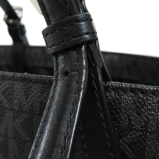 MICHAEL KORS Tote Bag PVC black MK signature Women Used Authentic