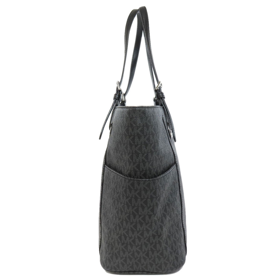 MICHAEL KORS Tote Bag PVC black MK signature Women Used Authentic