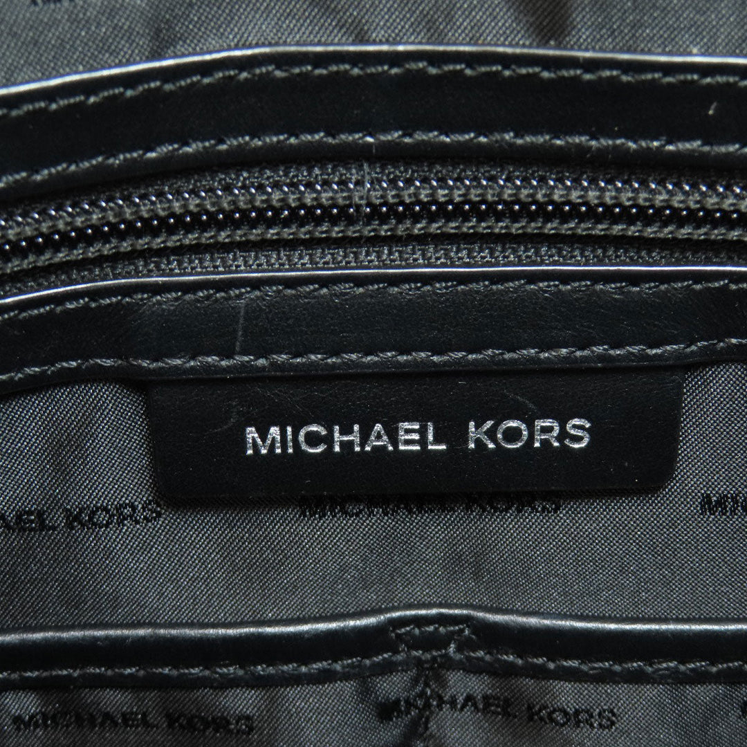 MICHAEL KORS Tote Bag PVC black MK signature Women Used Authentic