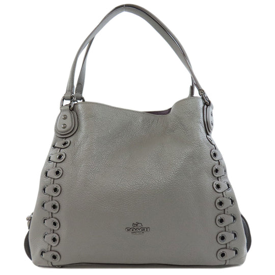 COACH Tote Bag 21348 leather gray logo