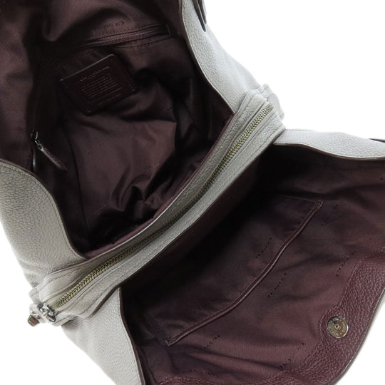 COACH Tote Bag 21348 leather gray logo