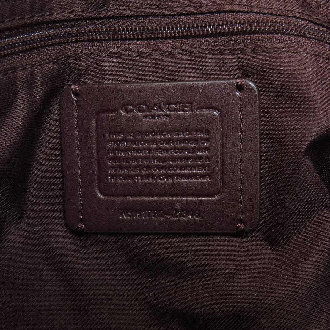 COACH Tote Bag 21348 leather gray logo