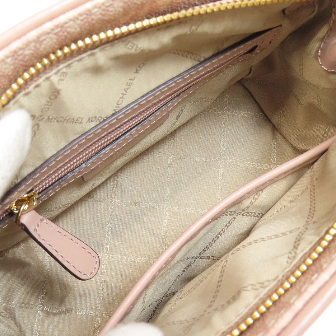 MICHAEL KORS Handbag PVC pink MK Signature 2WAY Women Used Authentic