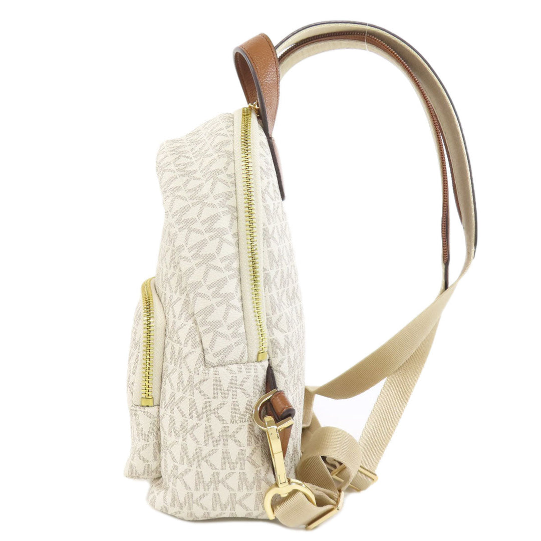 MICHAEL KORS Backpack PVC white MK signature Women Used Authentic