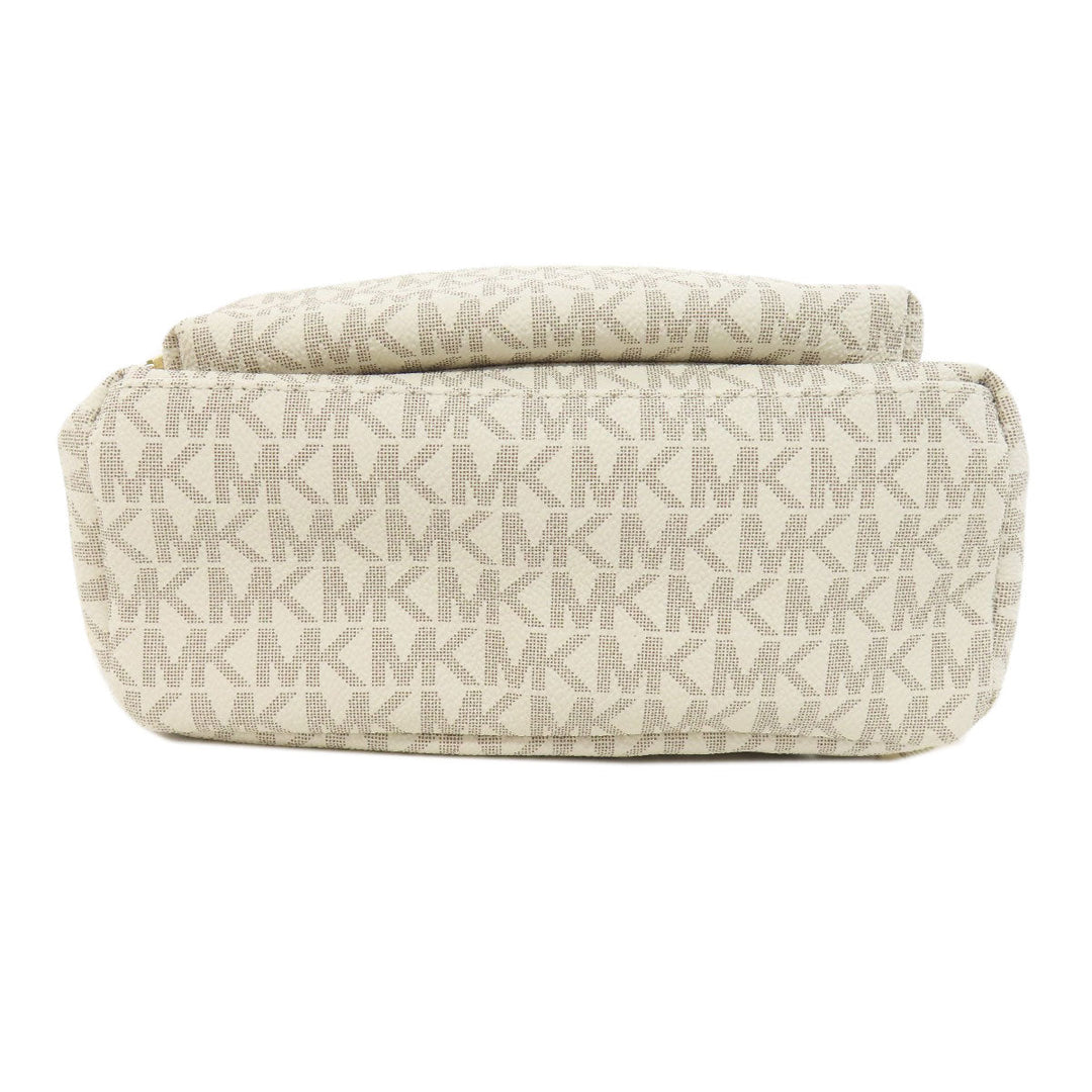 MICHAEL KORS Backpack PVC white MK signature Women Used Authentic