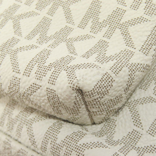 MICHAEL KORS Backpack PVC white MK signature Women Used Authentic