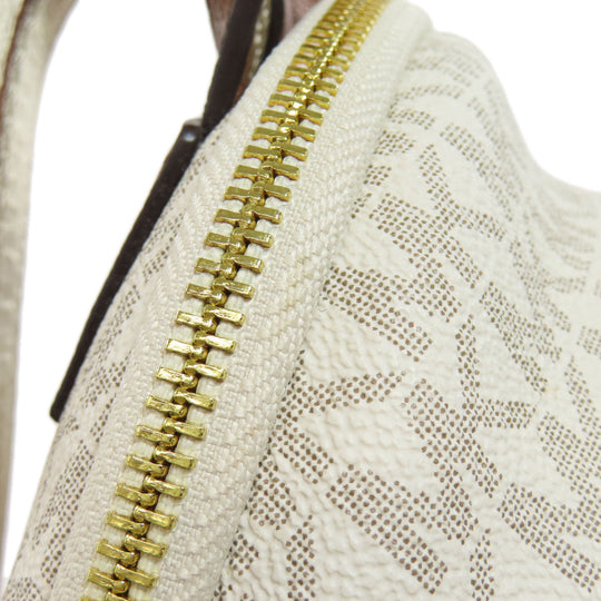 MICHAEL KORS Backpack PVC white MK signature Women Used Authentic