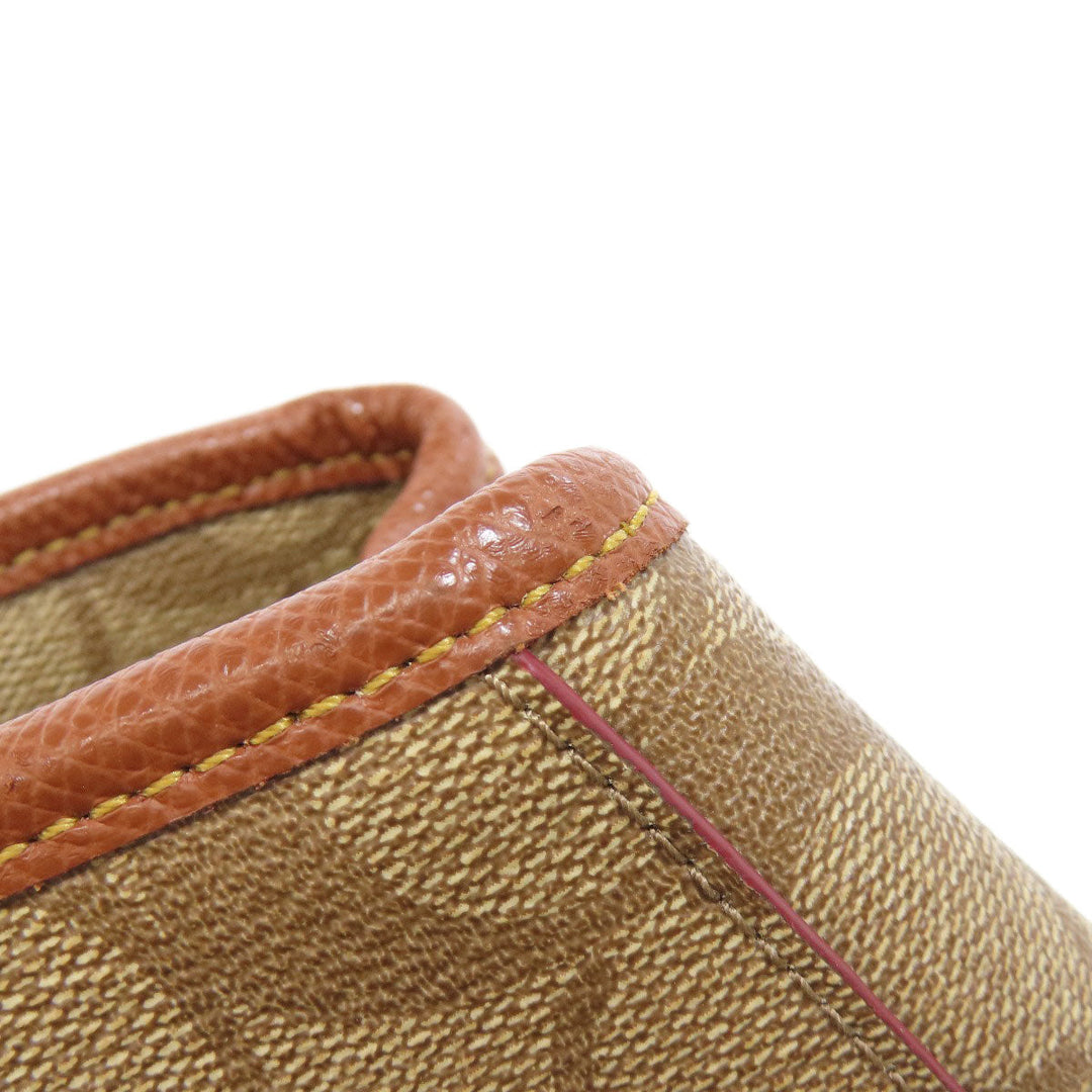 COACH Handbag F34605 PVC Brown Signature 2WAY Women Used Authentic