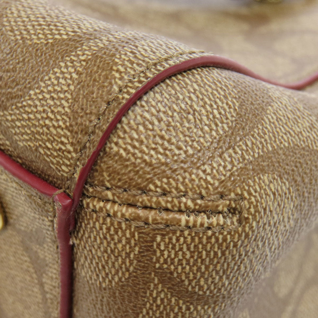 COACH Handbag F34605 PVC Brown Signature 2WAY Women Used Authentic