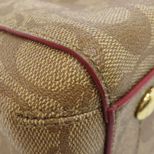 COACH Handbag F34605 PVC Brown Signature 2WAY Women Used Authentic