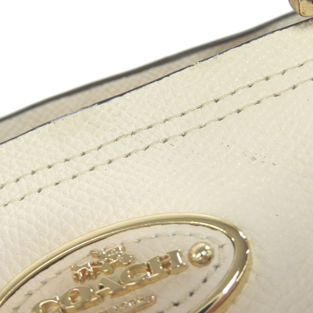 COACH Handbag F34563 leather white logo Women Used Authentic