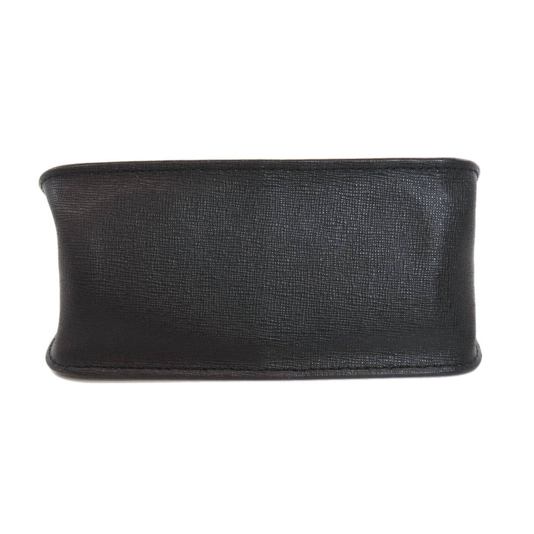 Furla Shoulder Bag leather black ChainShoulder Women Used Authentic